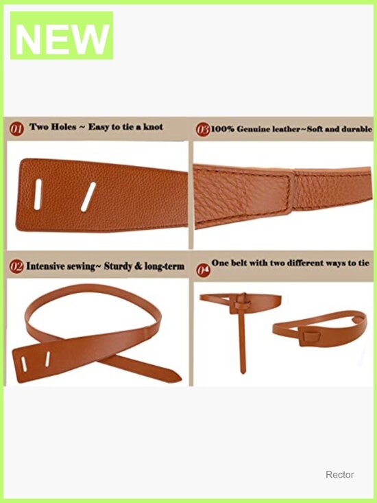 Genuine Leather Tie Knot Waist Belt for Dresses Coats main image 6